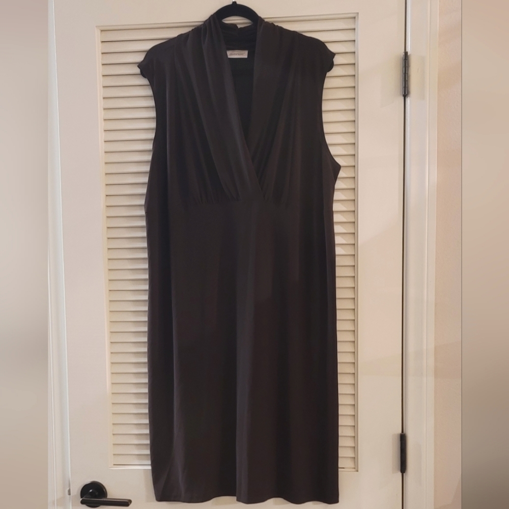 Avenue- (Plus-Size) Brown Sleeveless Dress